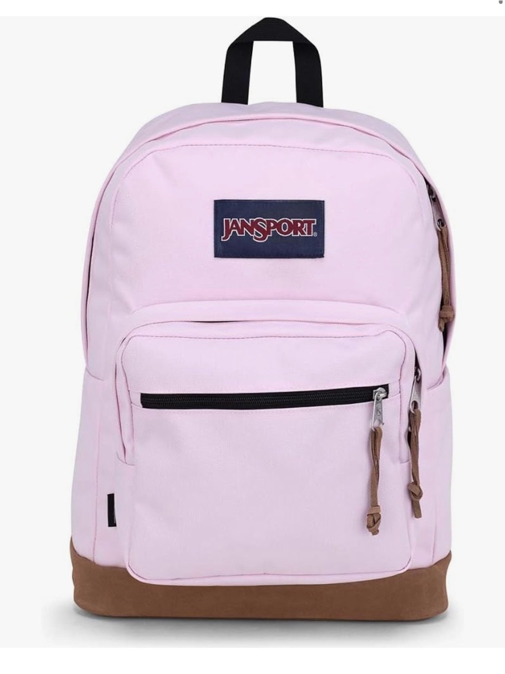 JanSport Pink Backpack Suede Bottom NWT Laptop School Bag
